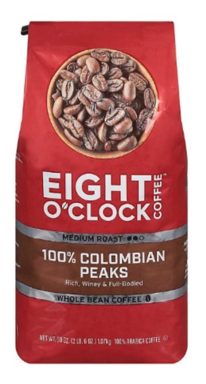 (image for) Eight O'Clock Medium Roast Whole Bean Coffee, 100 Percent Colombian Peaks 38 oz.